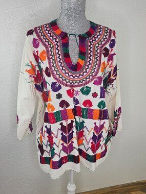 Mexican Embroidered Tunic Top